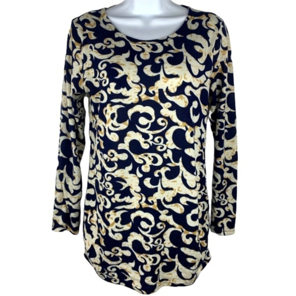 Allegra K Side Ruched Patterned Tunic Shirt